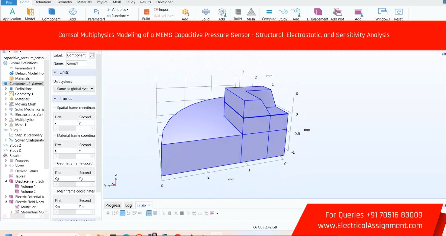 Capacitive Sensor Electric Field COMSOL Simulation screenshot 3